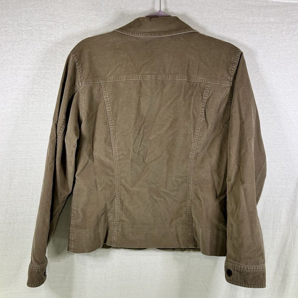 LL Bean Trucker Jacket Velour Women’s Small Tan Lined - Picture 5 of 8